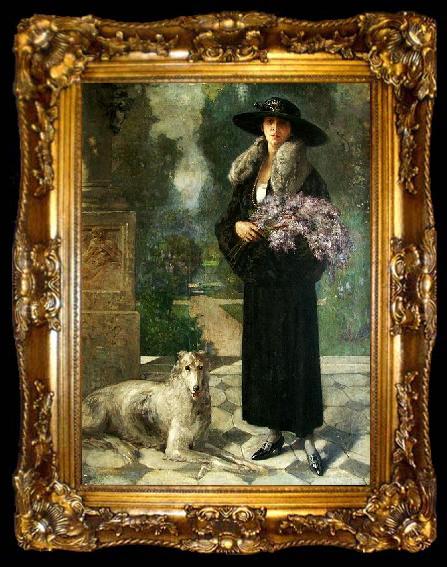 framed  Nicolae Vermont Portret de femeie, ta009-2